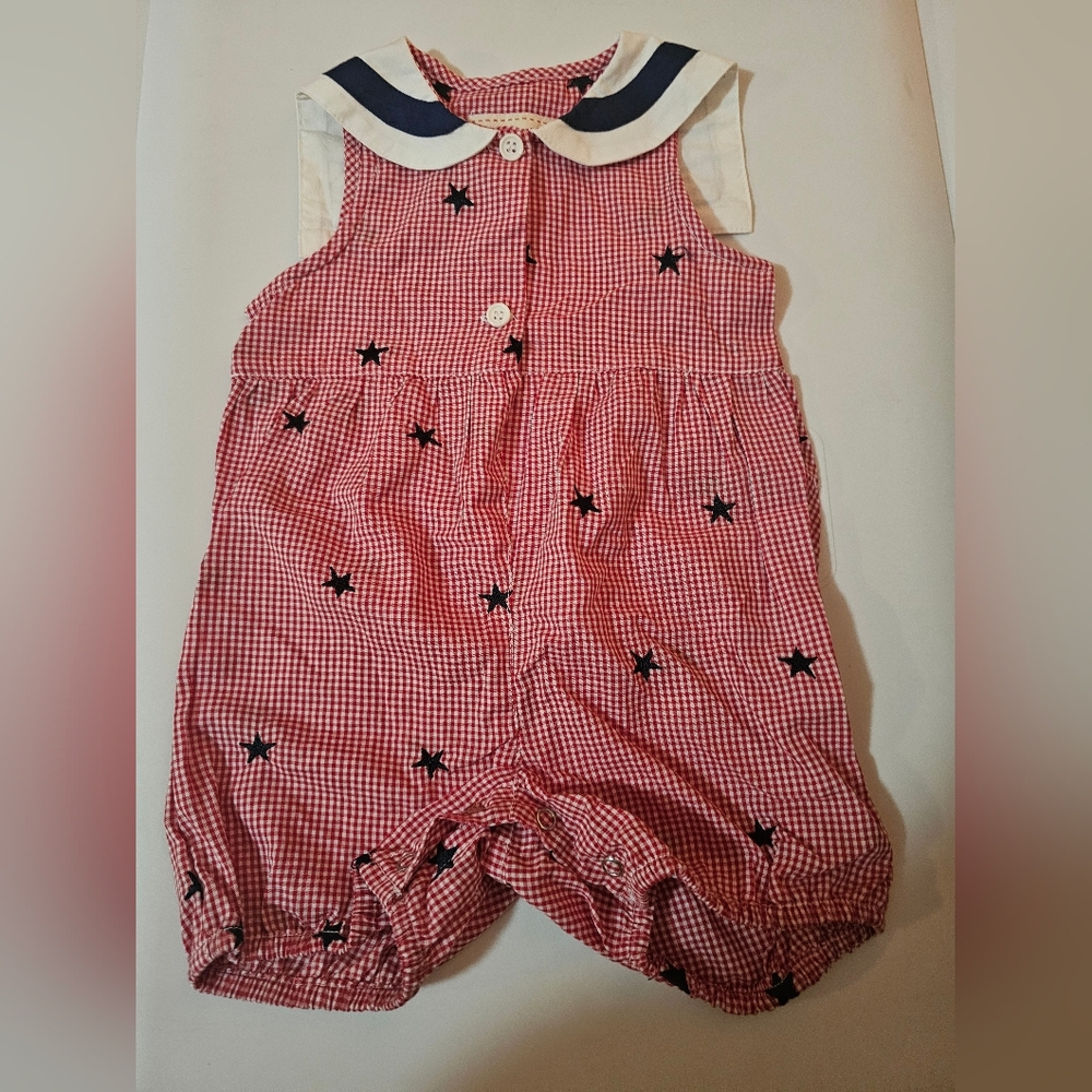 Red and White Checkered Kids One Piece